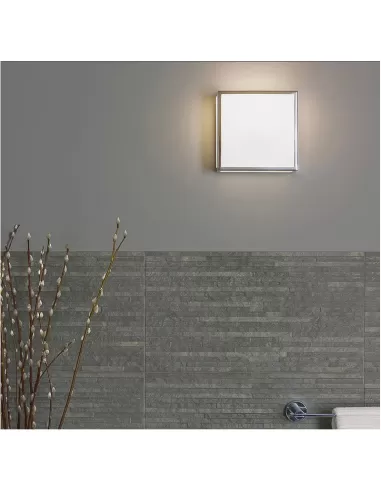 Astro Plafón Pared mashiko 0890 1x60w e27 cromo claro cristal satinado